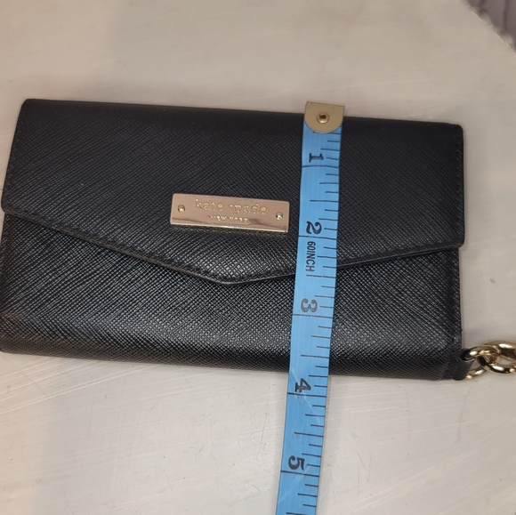 Kate Spade Black Saffiano Leather Wristlet Trifold Wallet - Picture 10 of 12